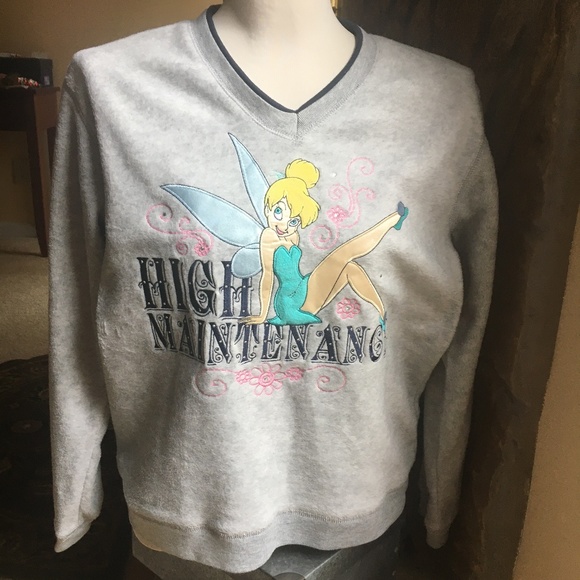 Disney Tops - NWT! Tinkerbell “High Maintenance” Fleece Sweatshirt